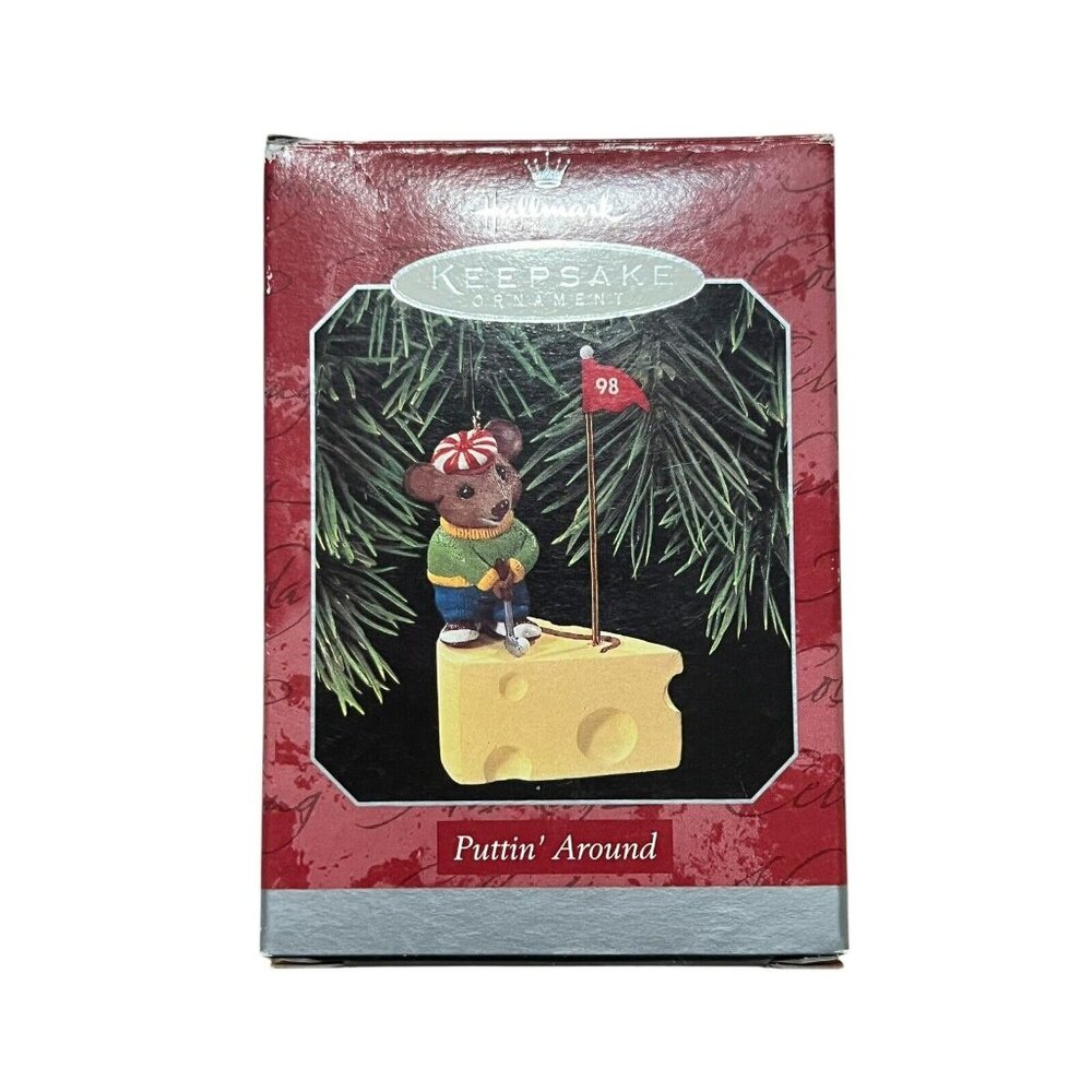 Hallmark Keepsake Christmas Ornament 1998 Puttin' Around Golfing‎ Mouse Boxed